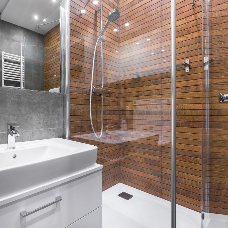 Sleek Shower with Glass Panel